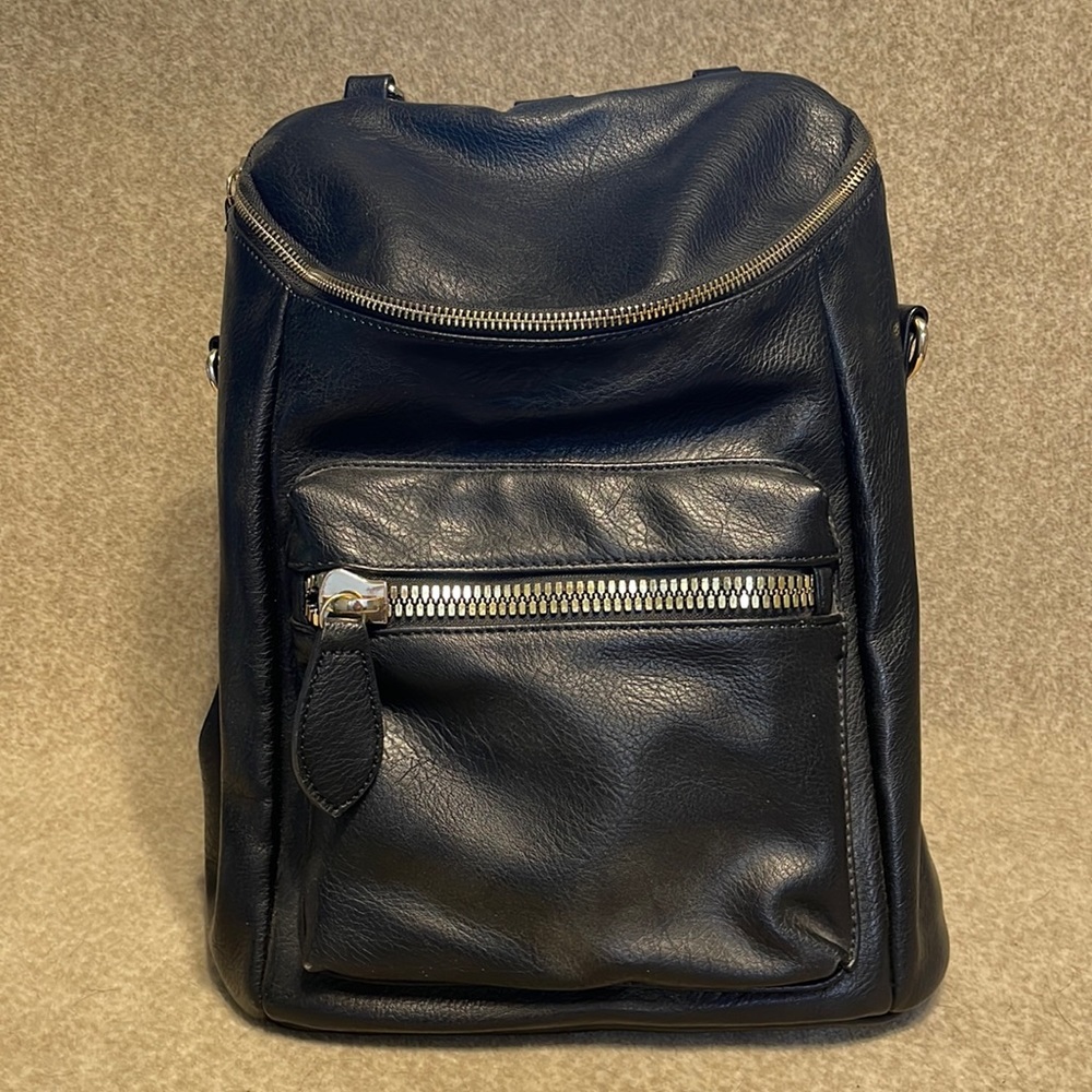 MMS Design Studio Faux Leather Shoulder Bag/Backpack